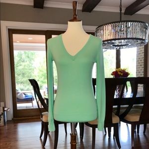 J.Crew Mint V-neck Lightweight Sweater